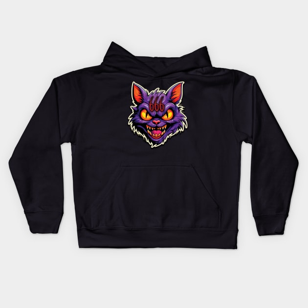 Devil Cat 666 Kids Hoodie by Gothic Museum